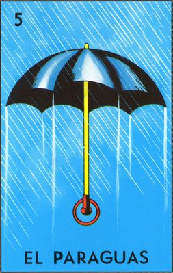 El Paraguas - Traditional Mexican Lotería Card #5