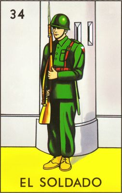 El Soldado - Traditional Mexican Lotería Card #34
